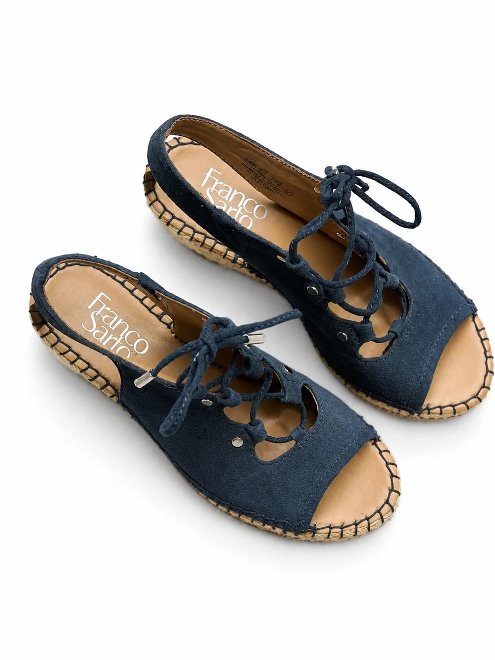 Franco Sarto NATALY Navy Espadrille Wedge Sandals – Size 5.5